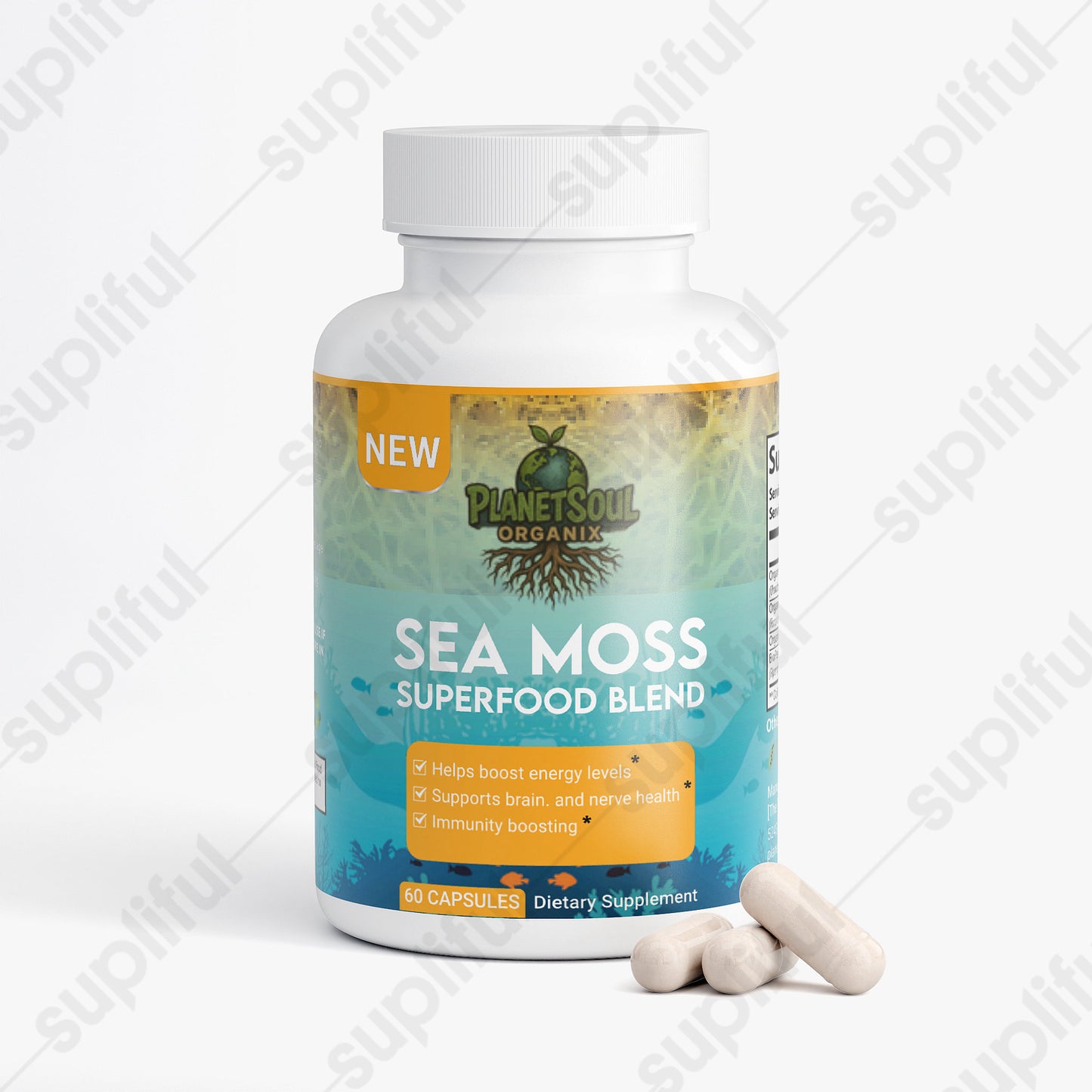 Sea Moss Superfood Blend – Irish Moss, Bladderwrack & Burdock Root | Vegan Capsules