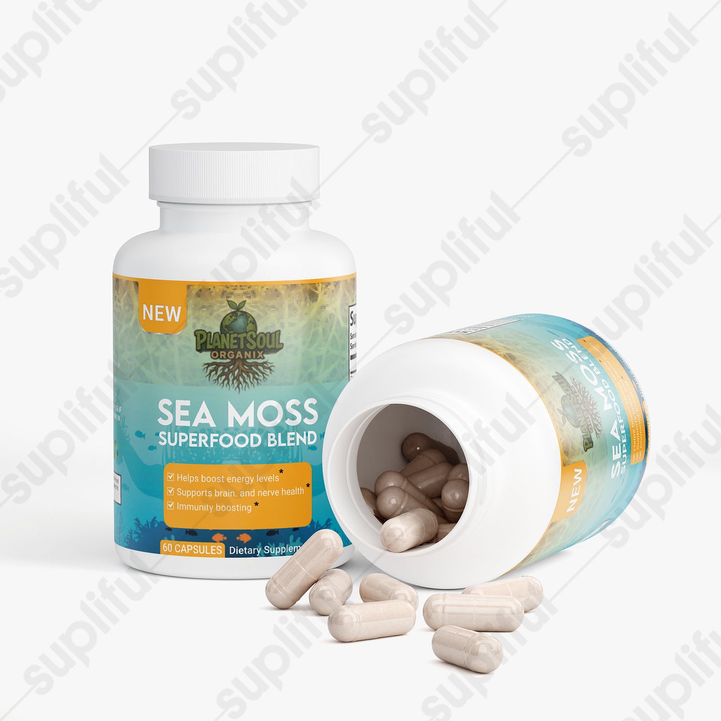 Sea Moss Superfood Blend – Irish Moss, Bladderwrack & Burdock Root | Vegan Capsules